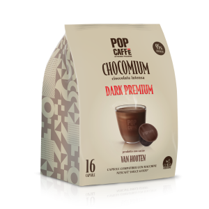Pop Caffè 16 capsule Nescafè Dolce Gusto Chocomium Dark Premium Van Houten Cioccolato Fondente