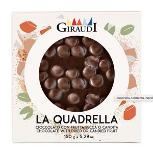 Quadrella Giraudi | Dark Chocolate and Piemonte Hazelnuts 150 g