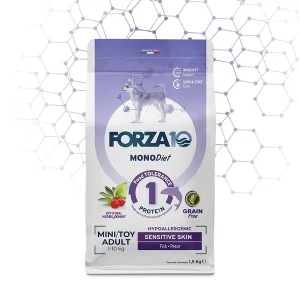 Crocchette per Cani Adulti Forza10 MonoDiet Sensitive Skin Taglia Piccola/Toy Gusto Pesce 1,5kg