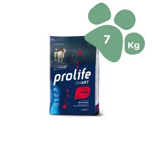 Crocchette per Cani Adulti Prolife Smart Taglia Piccola Gusto Manzo e Riso 7kg