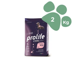 Crocchette per Cani Adulti Sterilizzati Prolife Sterilised Taglia Piccola Gusto Maiale e Riso 2kg