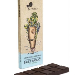 Cioccolato di Modica CioKarrua- ” I Manovrabili”  SALE E BASILICO – 50g.