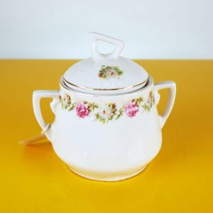 Elegante zuccheriera Ginori con floreali